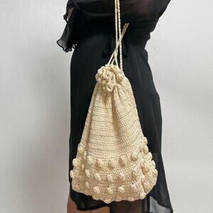 Vintage 1970s edwardian style crochet bag